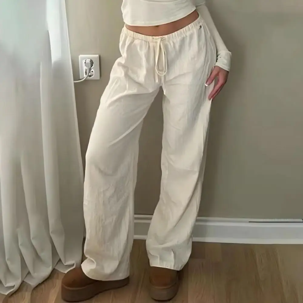 Women Harem Pants Temperament Commuting Loose Casual Pants 2025 Home Trousers Lace-up Drawstring Wide Leg Baggy Pants Streetwear