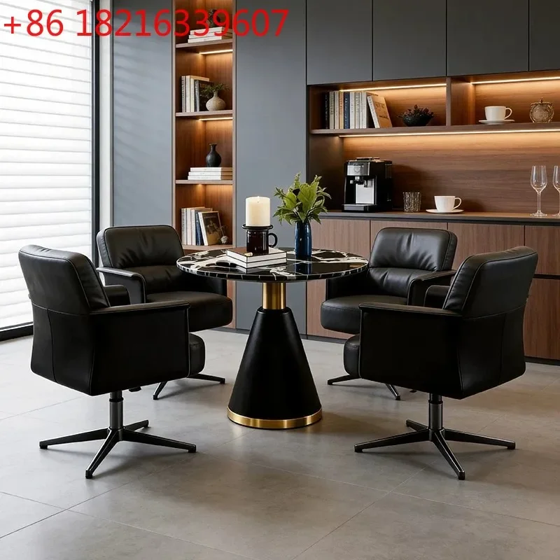 YAO Modern Simple Leather Art Single Sofa Chair Light Luxury Office Hotel Lobby Rest
