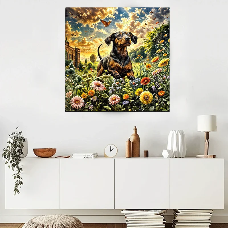 Schattige hond houten puzzel Vakantiespeelgoed Cadeau Ouder-kind interactief puzzelspel Familiebijeenkomst Sfeer Wanddecoratie