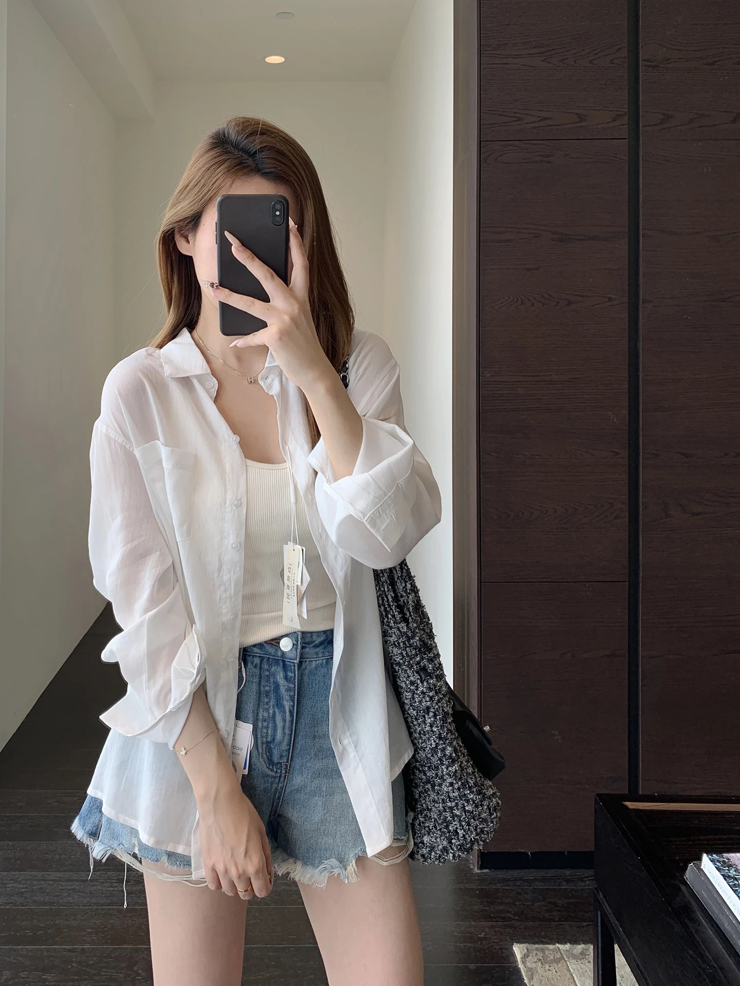 

Женская свободная тонкая летняя/весенняя дышащая рубашка AMR UU с защитой от солнца, в стиле Lazy Style, с длинным рукавом, повседневная, верхняя одежда