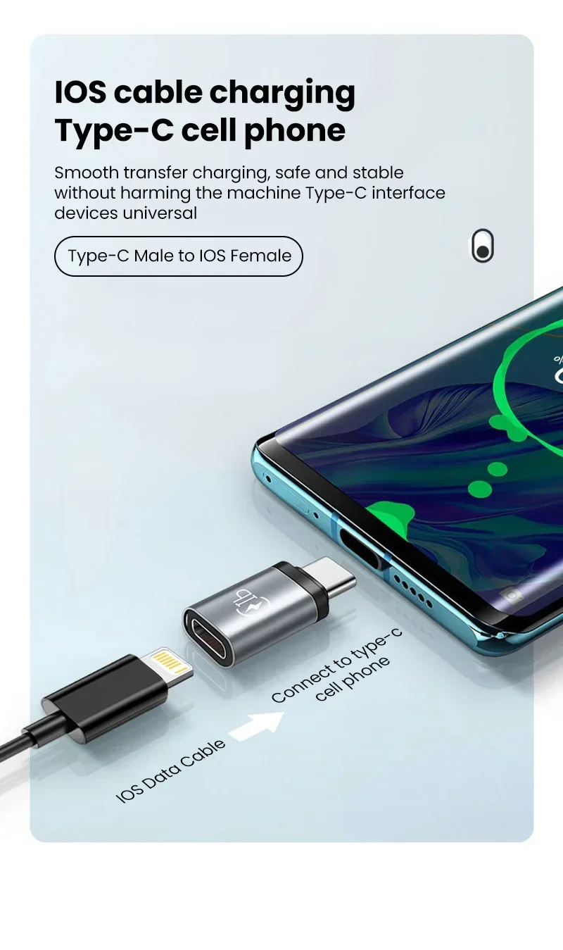USB C Adapter USB Typ C auf Lightning Buchse Konverter für IPhone 15 14 13 Xiaomi Samsung Lightning Ladegerät Mobile Zubehör – Detail 6