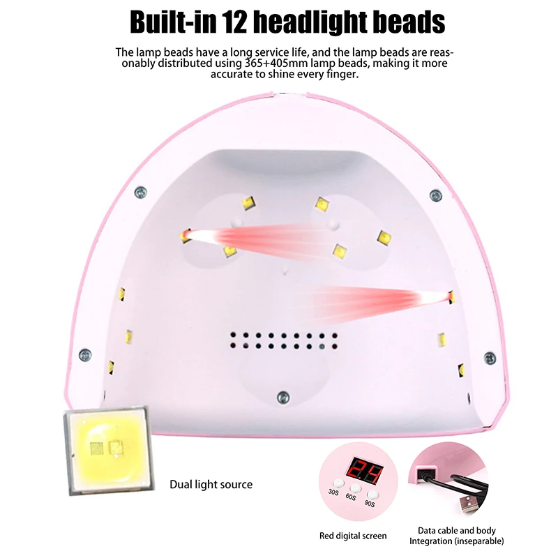 Nagel Fototherapie Machine USB Nagellamp 12 UV LED's Lichtuitharding 36 W Nagellak Gel Infrarood Sensor Vernis Uitgeharde Machine Nagel