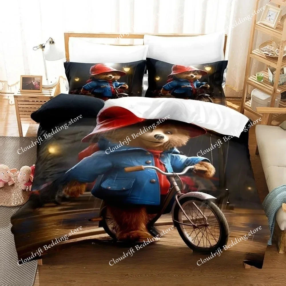 

Exquisite 3D Paddington Wallpaper Cartoon Bear Digital Printing Bedding Set Duvet Cover Comforter Bed Youth Kids Girls Gift