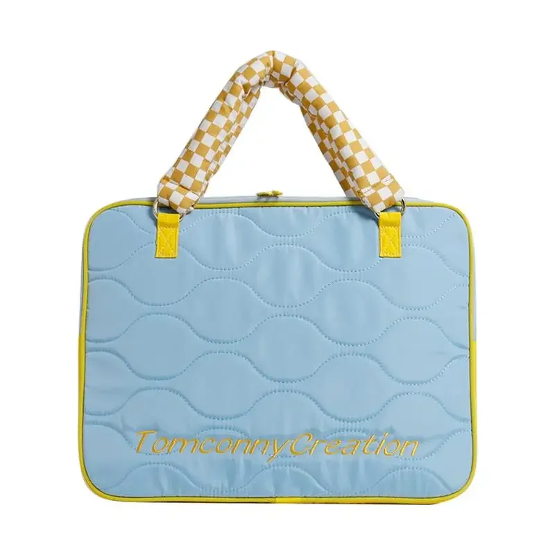 Milk compress computer bag female 2024 new sea salt blue notebook portable shoulder bag cute student class