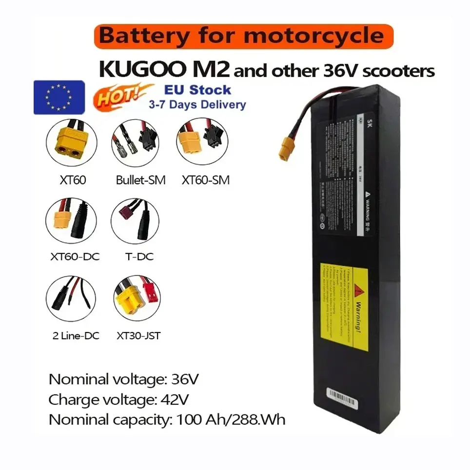 36V 100000mAh 10S3P 18650 Lithium-Ionen-Akku-Pack Kompatibel mit Kugoo S1 S2 S3 Scootern mit eingebautem BMS
