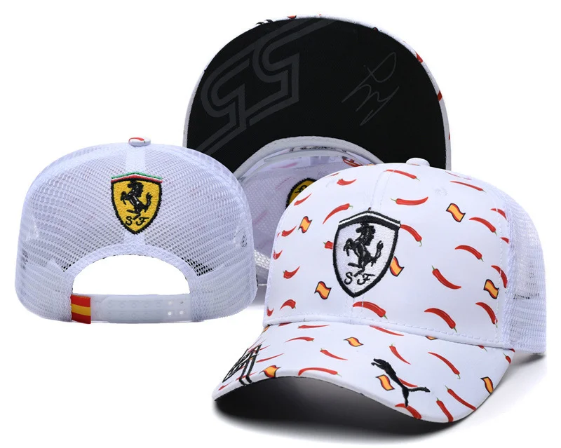 Gorra deportiva informal con logotipo bordado, gorra de béisbol del equipo de carreras F1 para Ferrari Roma Portofino F8 Roma Spider SF90 F430 488 458 812 FF