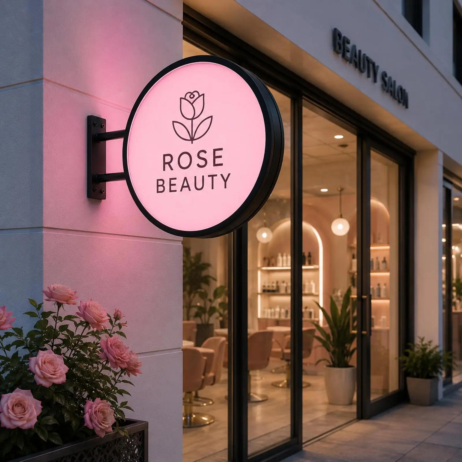 Round Side Illuminated Sign Round Led Light Box Advertising 3d Letter Signage Outdoor Indoor Acrylic Led Logo Light Box Sign