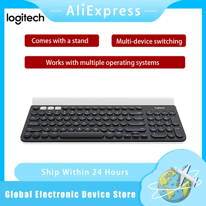 

Оригинальный двухрежимный переключатель Logitech K780, акриловая многофункциональная клавиатура для устройств, беспроводная совместимая клавиатура для ПК, компьютера, телефона, планшета