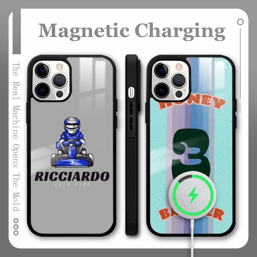 

F1 D-Daniel R-Ricciardo Num 3 Phone Case For iPhone 16 15 14 13 12 11 Pro Max Plus Mini Magnetic Magsafe Wireless Charging Cover