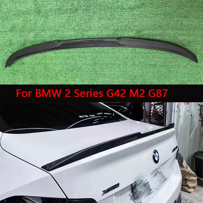 

For BMW 2 Series G42 M2 G87 M240 Carbon Fiber Tail fins Rear Trunk Spoiler Guide Wing Rear Wing Car Trunk Diverter