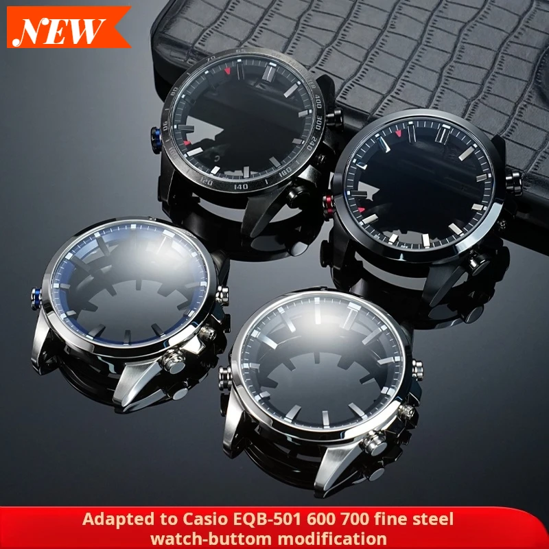 

For Casio edifice Eqb-501 Eqb-600 Eqb-700 stainless steel watch band Scale Ring case chain Glass mirror Modification accessories