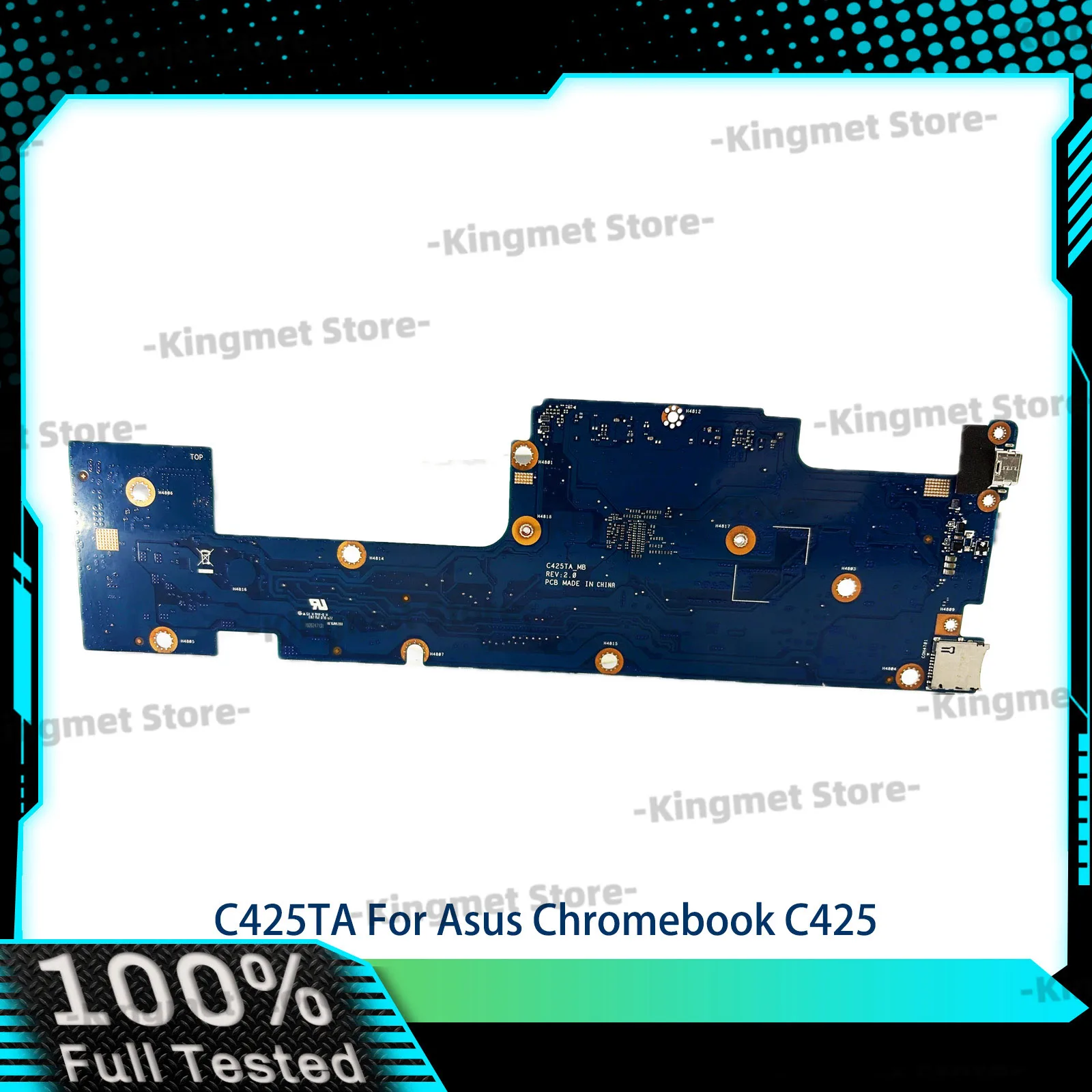 C425TA Laptop Motherboard For ASUS Chromebook C425TA C425T Notebook Mainboard With I3 I5 I7 CPU 100% tests OK fast shipping stk