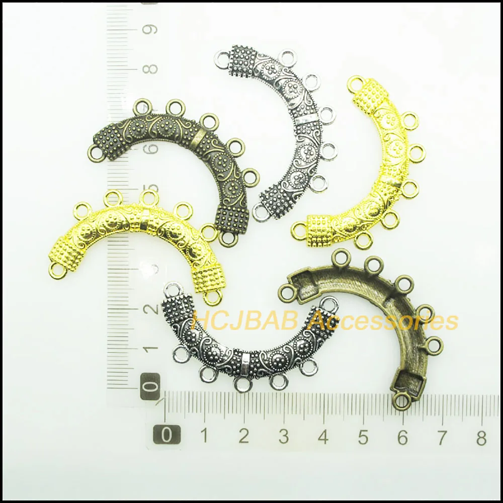 10Pcs Tibetan Silver Gold Bronze Plated Flower Charms Pendants Connectors 26x45mm