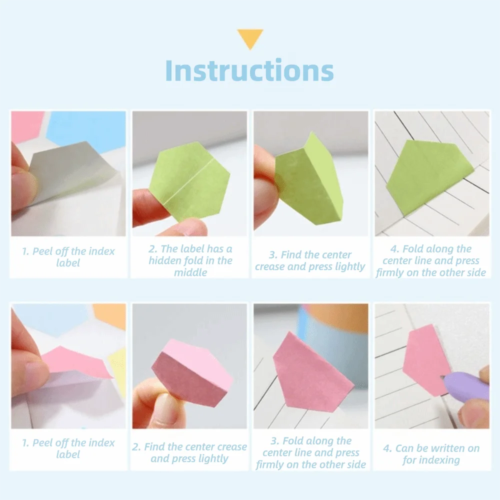 360pcs/Box New Multicolor Sticky Notes Pull Out Large Capacity Index Tabs File Divider Stickers Mark Key Points