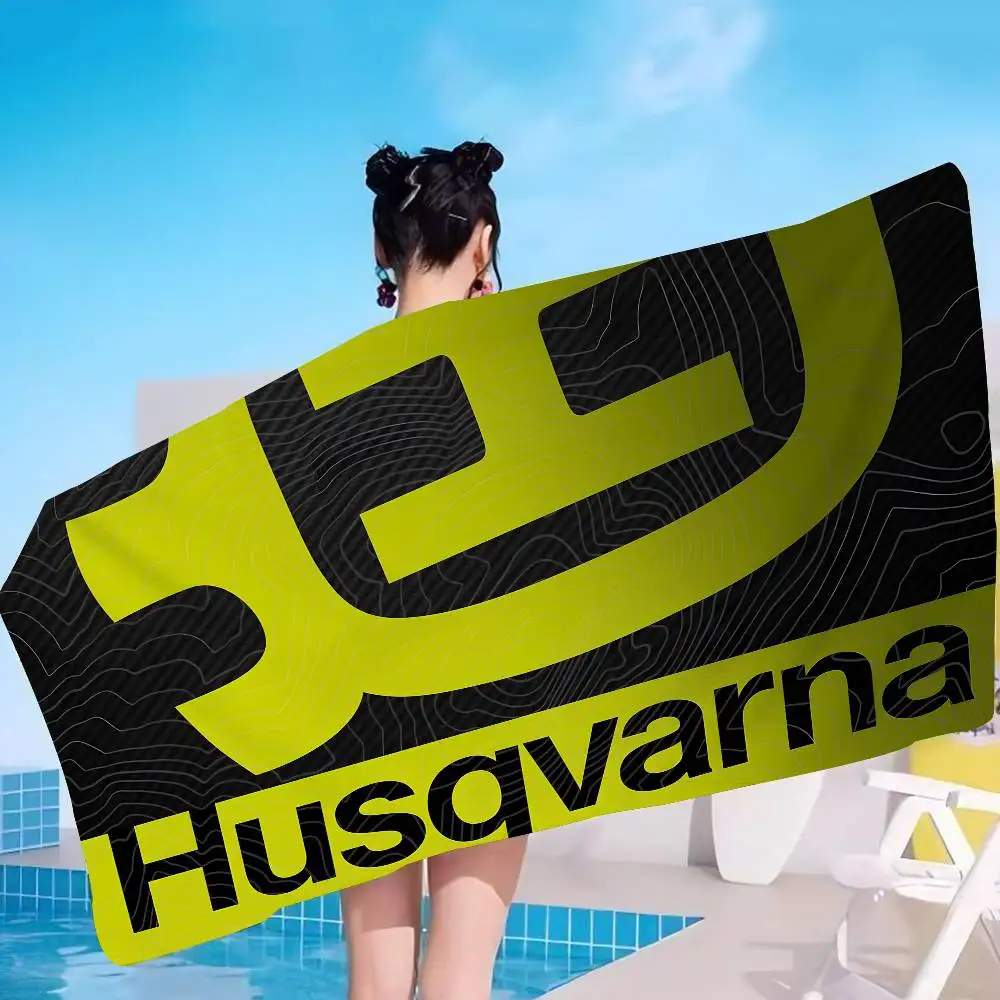 H-HusqvarnaS Logo Beach Towel Colorful Bath Towels for Girl Microfiber Quick Dry Custom Sand Free Beach Yoga Spa Gym Pool view 3