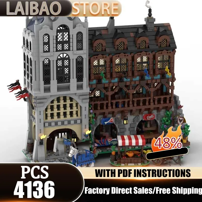 

Модель средневекового замка: конструктор MOC, средневековая городская площадь # 3 модели технологичных конструкторов для самостоятельной сборки: игрушки-подарки в стиле Street View