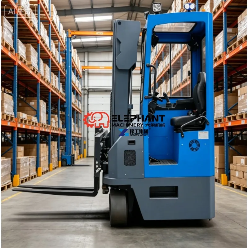 3 Ton Electric Omnidirectional Reach Truck Long Object Handling Forklift with Joystick Operation for Retail Warehouse Storage