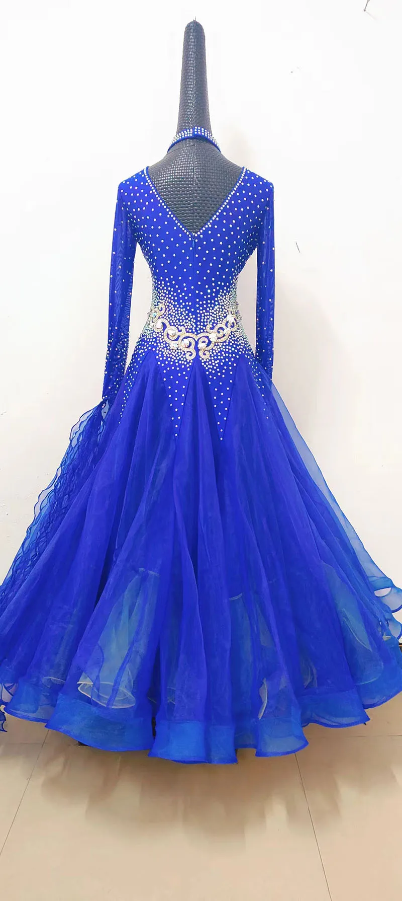 Women Standard Ballroom Dance Dress 2025 New Design High Quality Elegant Royal Blue Waltz Ballroom Competition Dance Dresses