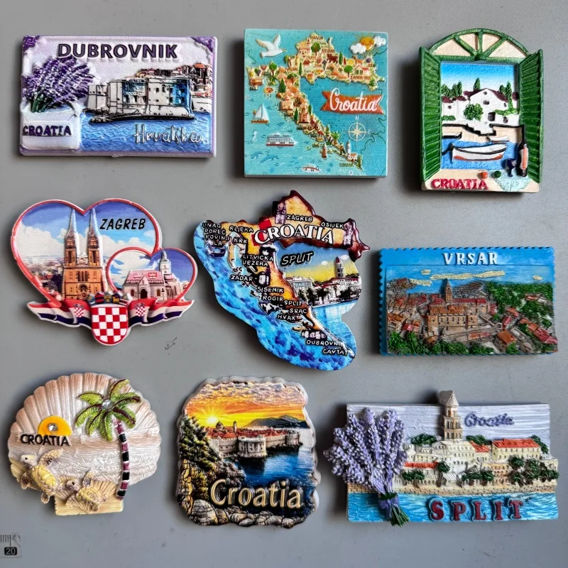 Croatia Fridge Magnets Dubrovnik Zagreb Split Trogir Hvar Vodice Rabac Pula Rovinj Vrsar Tourist Souvenirs Refrigerator Magnets