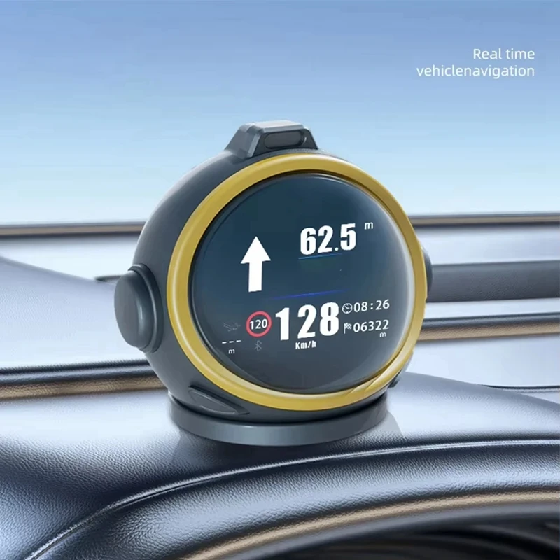 شاشة عرض علوية للسيارة نظام تحديد المواقع الذكي HUD-تصميم روبوت موجه عداد السرعة الرقمي التعرف على الإيماءات قابس USB للسيارة-A14G