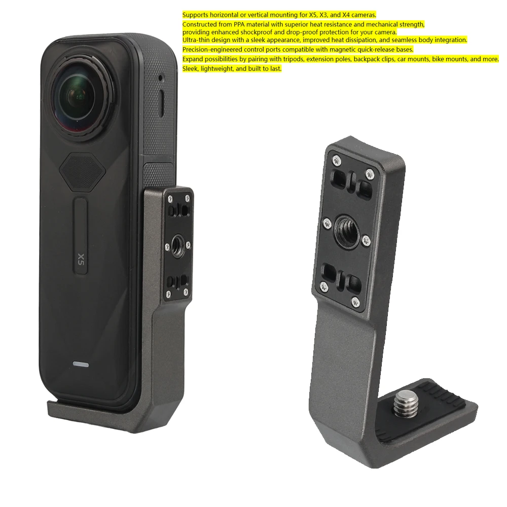 

Vertical-Horizontal Action Mount for Insta360 X5/X4/X3,Shooting Bracket Protection Bracket Camera Protective Frame Bracket Mount