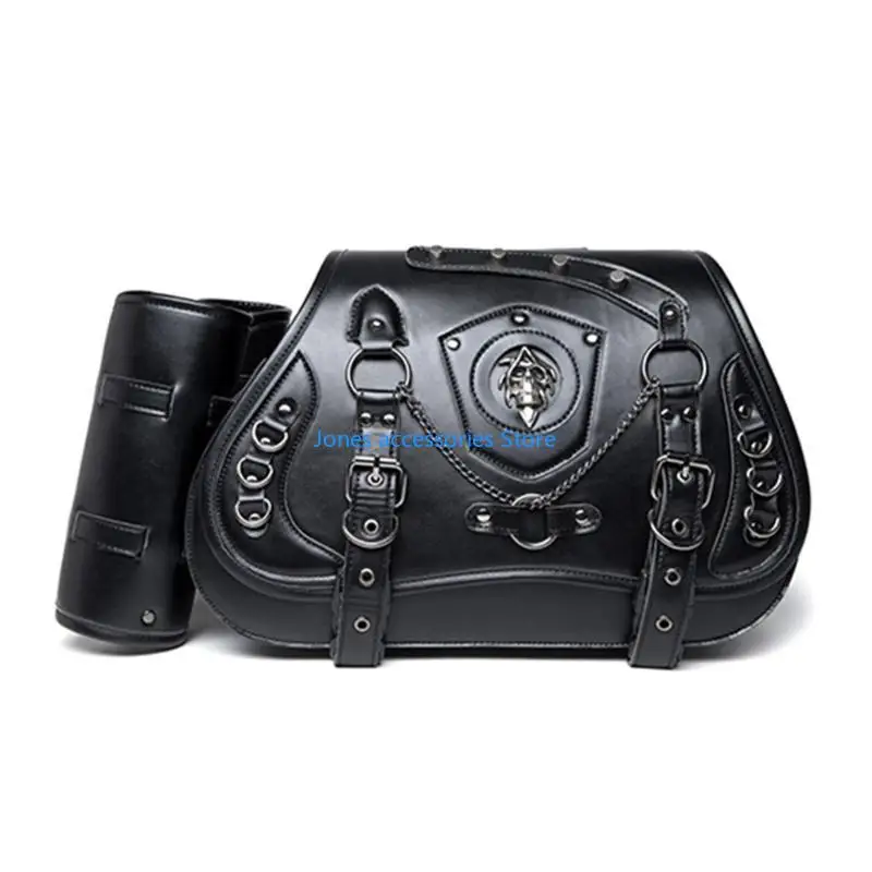 W8KD Có Thể Điều Chỉnh Xe Máy Saddlebag Chống Nước Túi Đựng Dụng Cụ Dây Đeo Có Thể Điều Chỉnh Saddlebag Da PU Saddlebag Lắp Đặt