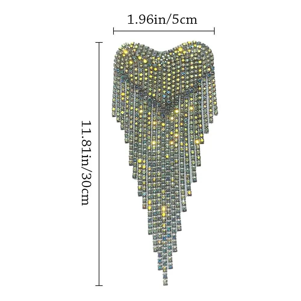 레트로 하트 구슬 술 어깨 스트랩 견장, 무대 의류 아플리케 펑크 어깨 패치, 아플리케 액세서리