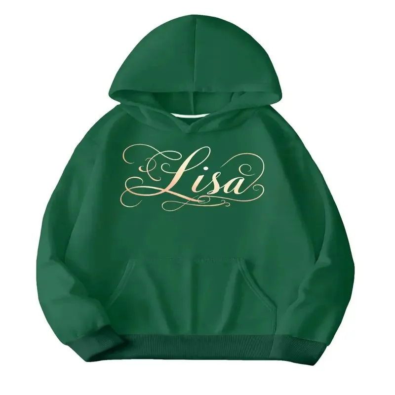 

Зима-Осень, толстовка большого размера, женская одежда больших размеров, женская Лиза, золотой геометрический текст, дизайн, круглый вырез, забавный элегантный Y2k