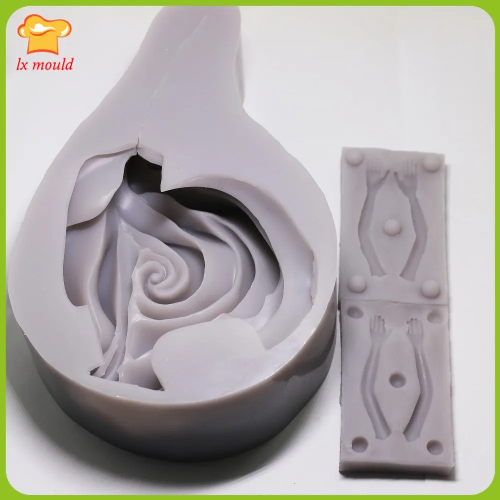 Creative Valentine\'s Day Married European Roses Dolls Silicone Mould New Beauty Soft Rose Silicone DIY Mold