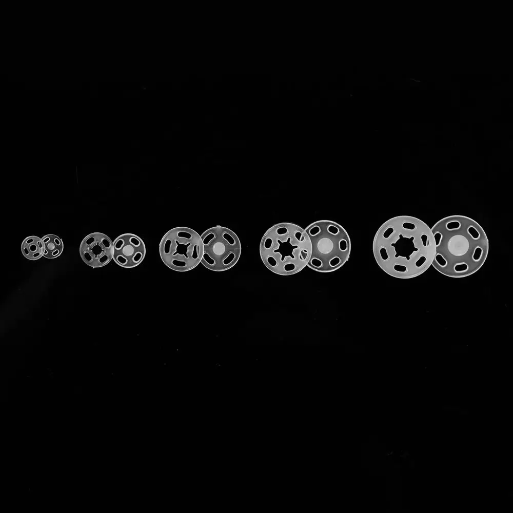 100Pcs Transparent ABS Plastic Invisible Snap Fasteners Press Button DIY Handmade Crafts Round Flatback Stud Sewing Accessory