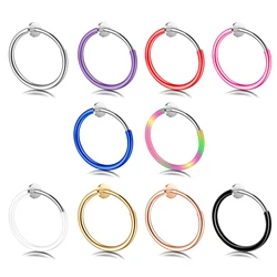 1pc Stainless Steel Nose Piercing Invisible Ear Clip without Ear Holes Simple Fake Nose Ring Fashionable Piercing Jewelry