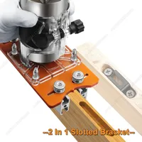 2 in 1 Invisible Fastener Slotting Bracket For 65mm Trimming Machine Wardrobe Cupboard Panel Punch Locator Woodworking Tools