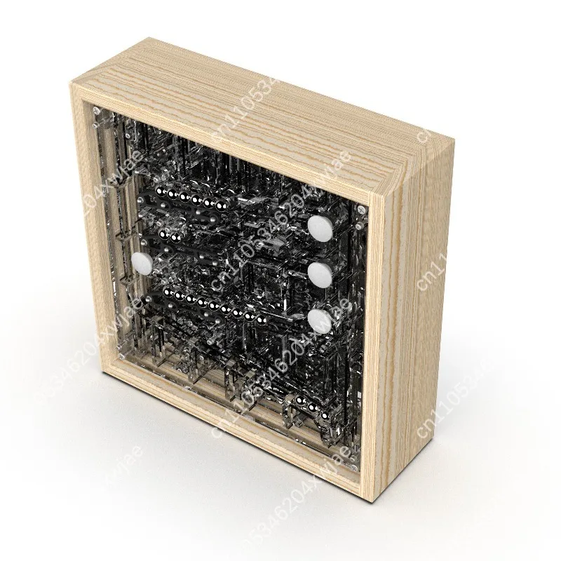 Ball Track Rolling Ball Clock Steel Bead Punk Style Ornament Creative Mechanical Desktop Craft Decor Gift For Desk Tabletop