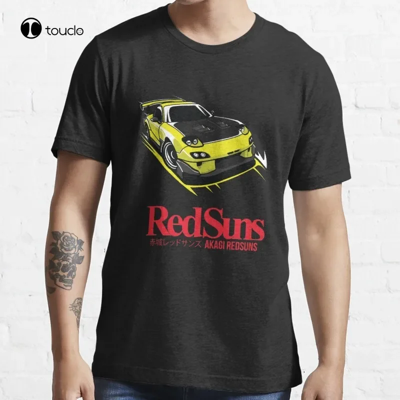 Vehículo rojo giratorio Rx7 inicial Keisuke Anime Rx-7 Redsuns Camiseta de algodón