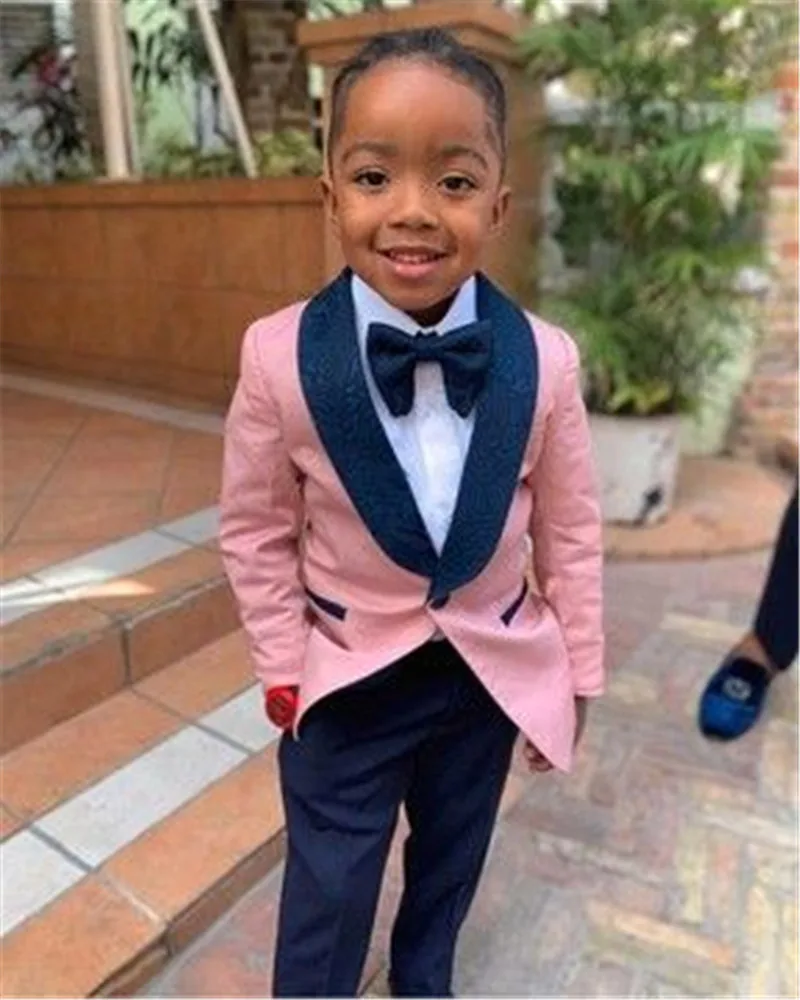 Seersucker Suit For Beach Wedding Light Blue Boy Suit  Notch Lapel Baby Kids Formal Suit  Party Children Tuxedos(Jacket+Pant)