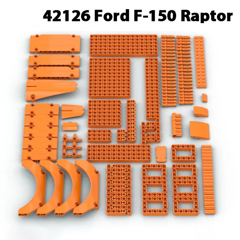 Technical Axle Pin Connector Beams Panel Fairing Car 71709 42545 Mudguard Arched Slope Curved Tile Bricks for 42126 F-150 Raptor