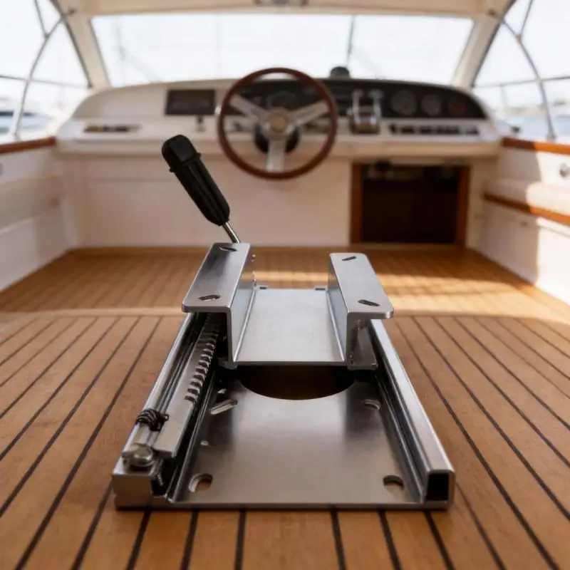 G7NA Verstellbare Aluminium-Schiebeschiene, Bootssitz-Sockel-Sitzrutsche mit arretierbarer Sitzhalterung für Marine-Stühle – Detail 4