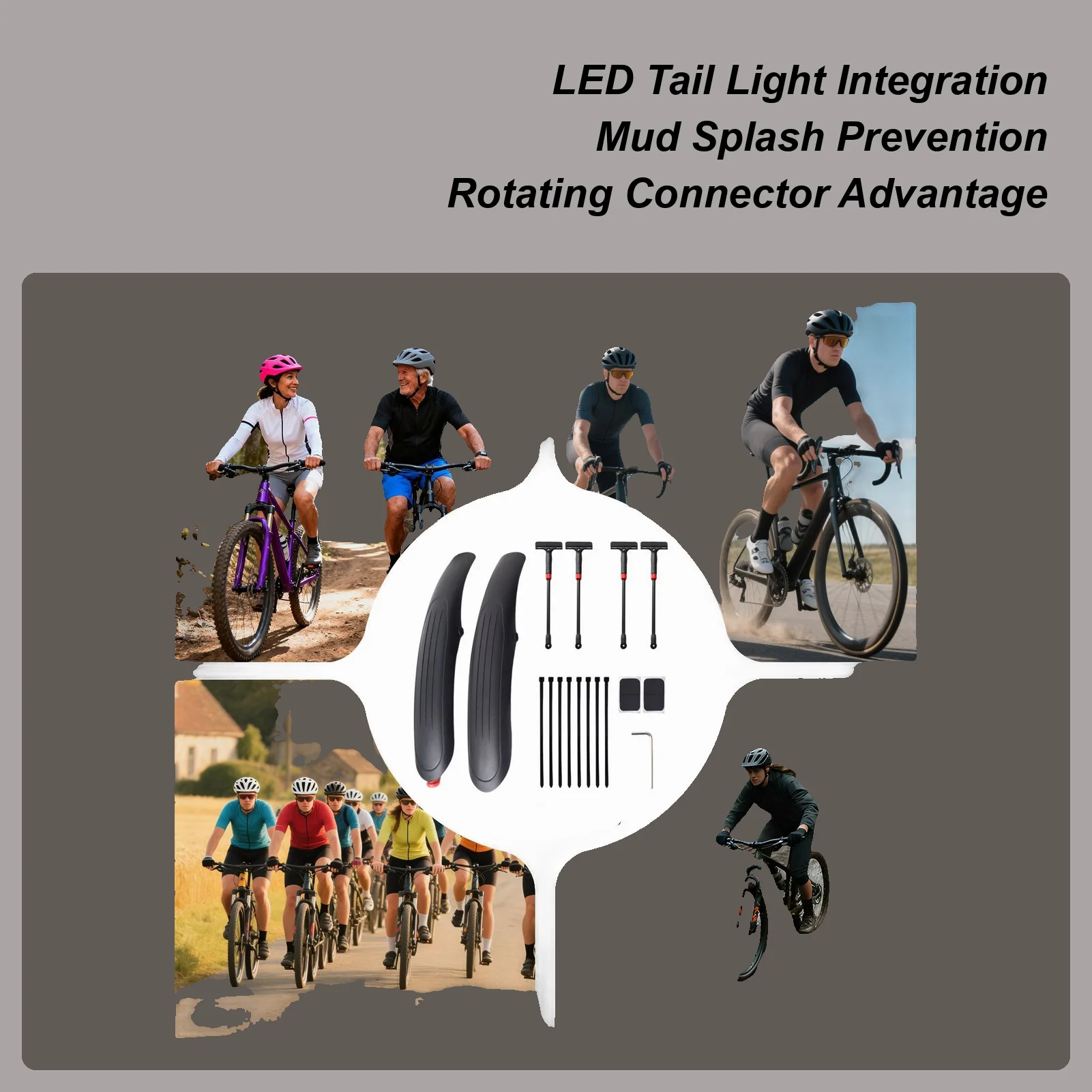 

Брызговики для горного велосипеда, регулируемый удлинитель, безопасные аксессуары, комплект крыльев для велосипеда, для поездок на работу, езда на тропу, дождливый брызговик