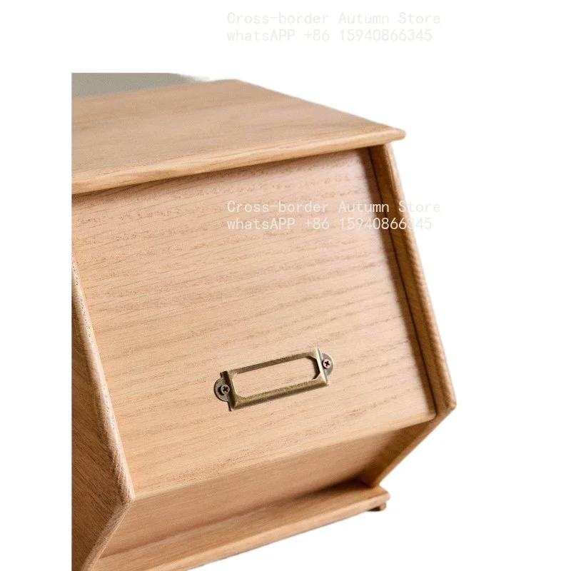 European sliding cover oak rectangular bread box storage box household