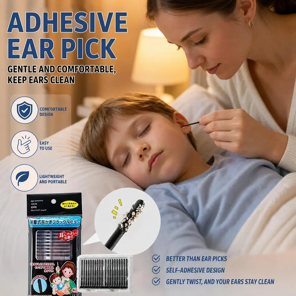1/3/5/10Boxes Silicone EarWax Remover Sticky Ear Picks Disposable Adhesive Earpick S/L Reusable Ear Cleaner for Kids & Adults