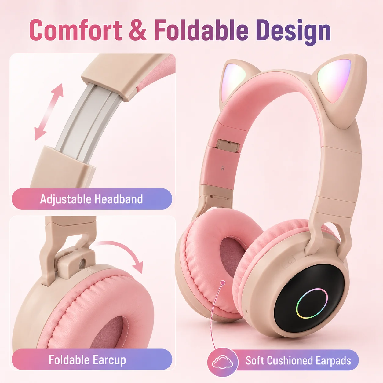 Niedliche Katzenohren-Kopfhöre – Cat Ear Bluetooth Headset Led Bewertung und Preis