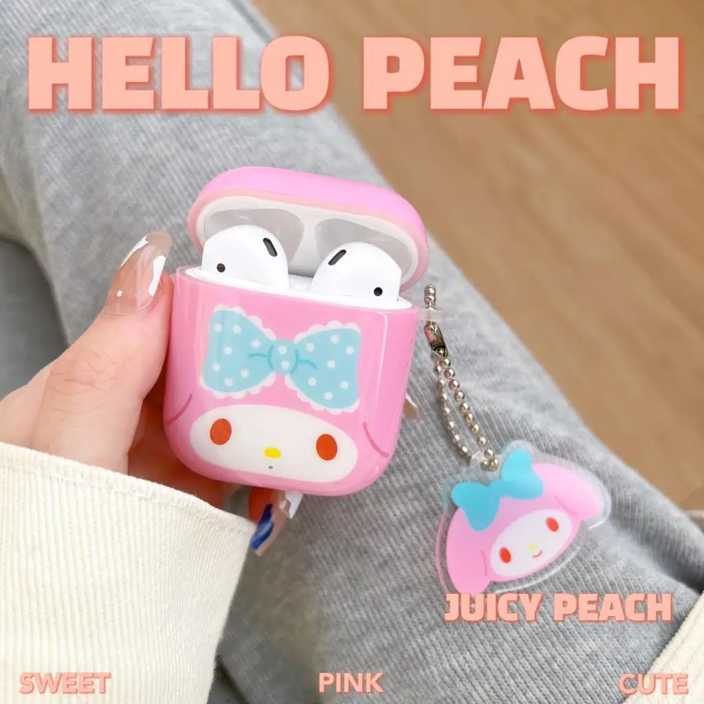 Sanrio Soft IMD Earphones Case For Apple AirPods 1 2 3rd Pro Cover My melody Kuromi Protective Headphone Box Bag With 3D Pendant