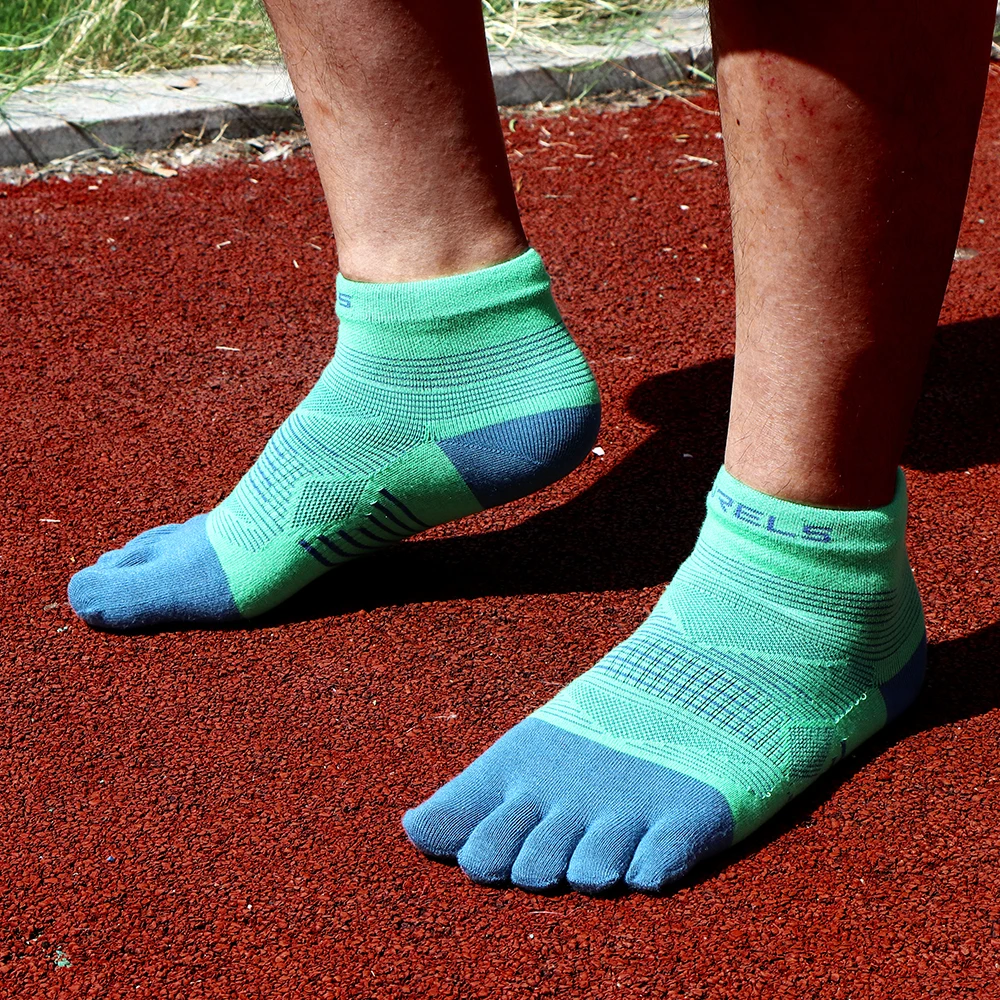 COOLMAX Fünf-Finger-Socken, leistungsstarke gepolsterte Zehensocken, feuchtigkeitsableitend, atmungsaktiv, schnell trocknend, Laufsportsocken – Detail 8