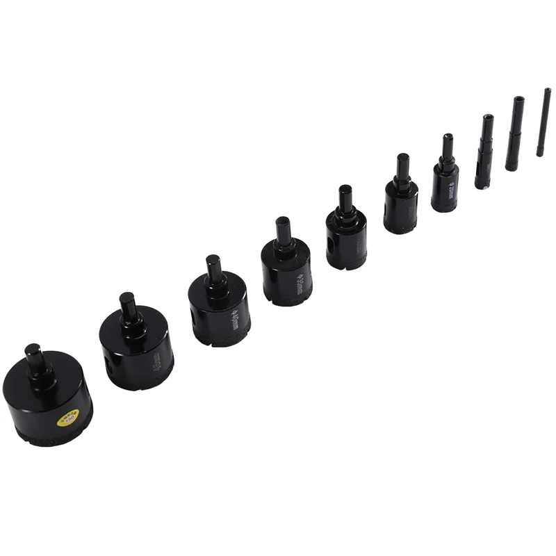 

CQMF-Алмазные корончатые сверла (10 шт.), набор паяных кольцевых пил для плитки, гранита, мрамора и других твердых поверхностей