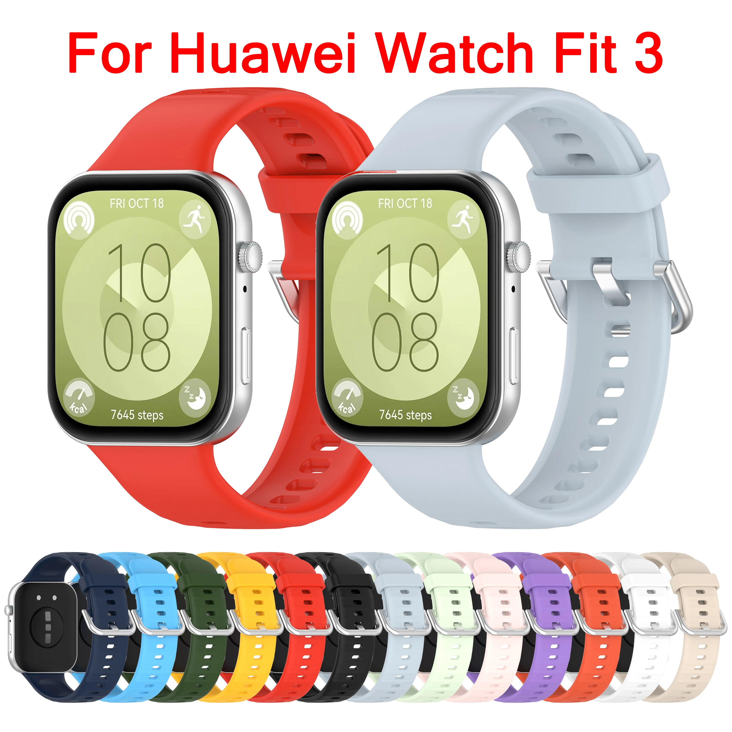 

For Huawei Watch Fit 3 Band Strap Smart WatchBand Bracelet HUAWEI WATCH FIT 3 Silicone Watch Strap Sport Wrist Fit3 Accessories