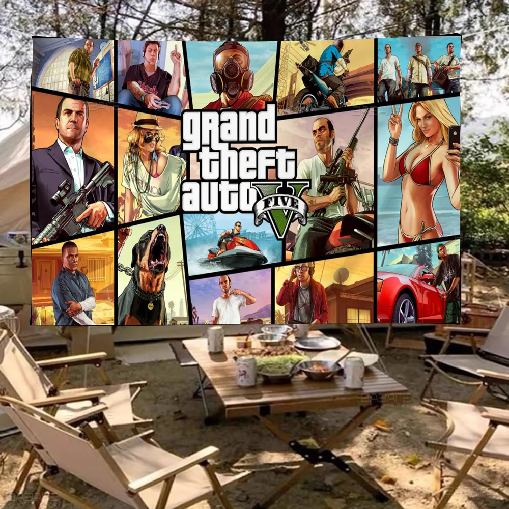 

Grand Theft Auto GTA Game Gamer Anime Chart Flag for Living Room Home Dorm Decor Art Home Decor Banner