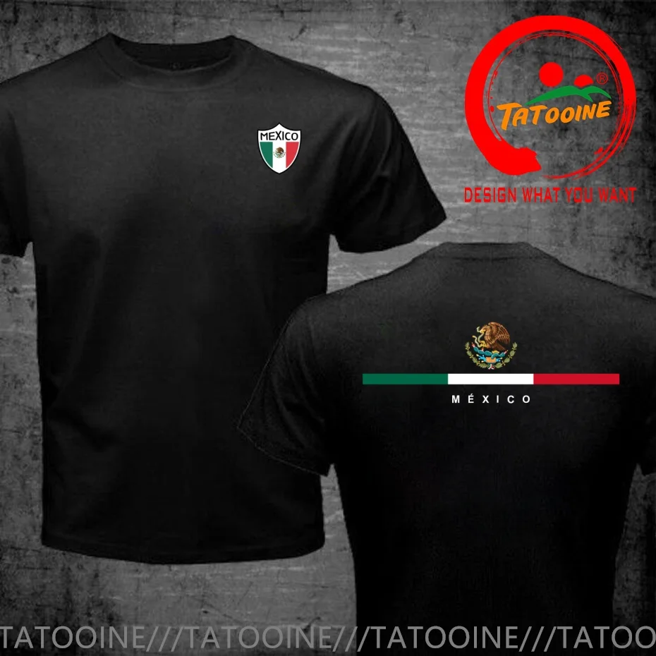 Funny Design Mexico Shield Mexican Coat of Arms Eagle  SRed Doublet Men Fashion Trendy Casual Clothing Stylish Tops Tee Shirt