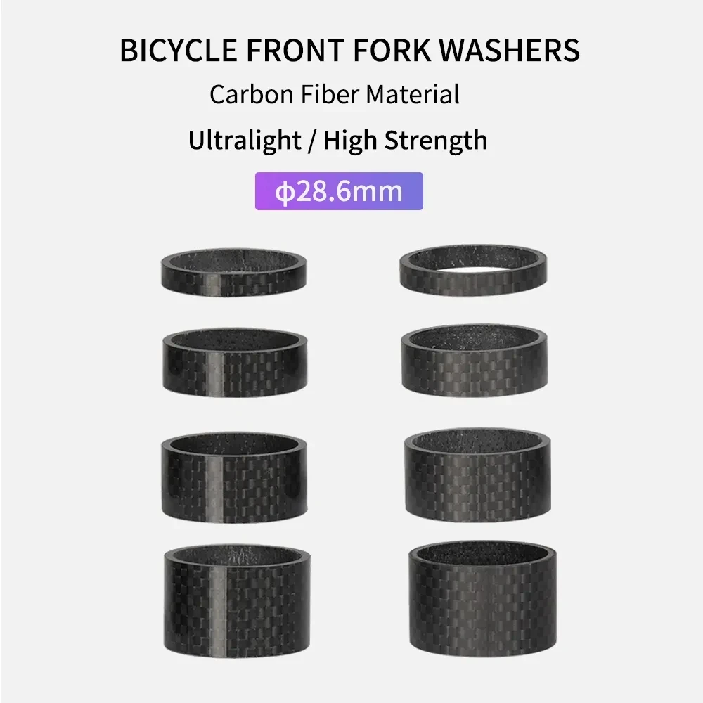 

Bicycle Headset Spacer 3K Carbon Fiber Washer Bike Fork Spacers 1-1/8 " 28.6mm 5/10/15/20mm