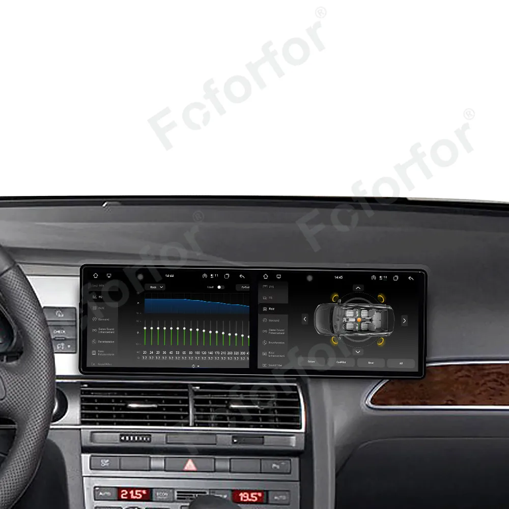 

9,1-дюймовый двойной сенсорный экран для Audi A6 2005-2009, мультимедийный плеер, автомобильный радиоприемник, GPS-навигация, Android 15, стереохост Carplay