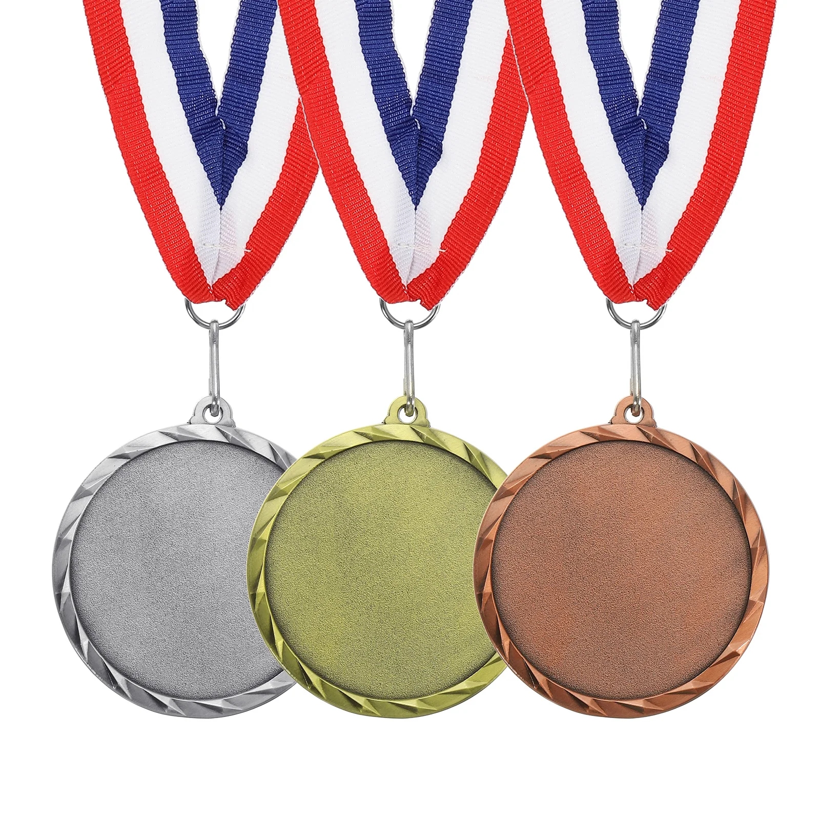 

1/3Pcs Award Medals 1st 2nd 3rd Prize Winner Medals w Red Neck Ribbon 2.24" Wide Medals for Competitions Sport Meetings Spelling